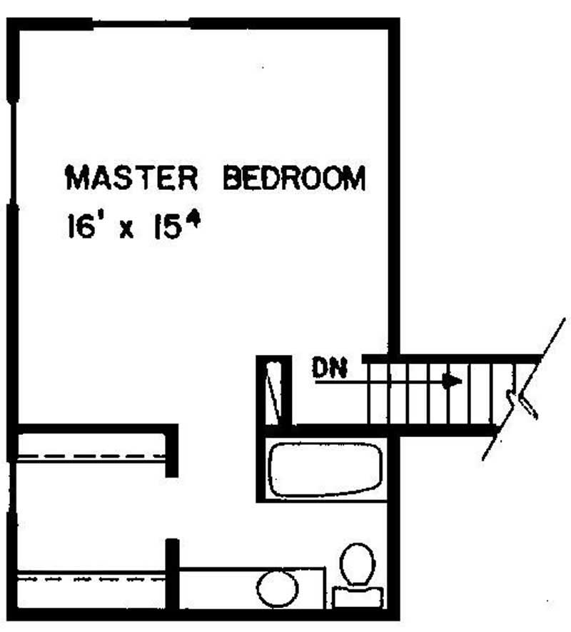 Floor Plan Second Story of Ranch Plan #145-1713