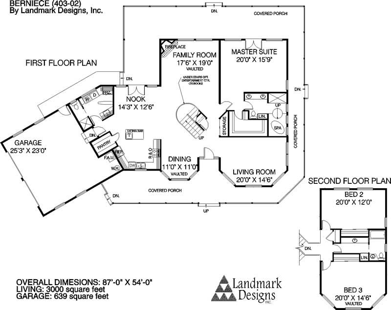 Floor Plan First Story of Country Plan #145-1729