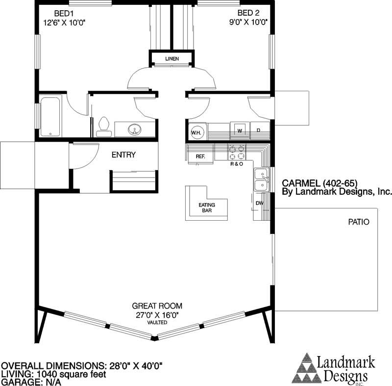 Floor Plan First Story of Small House Plans #145-1737