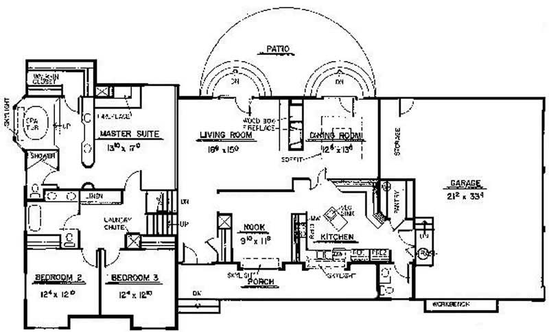 Floor Plan First Story of Country Plan #145-1744