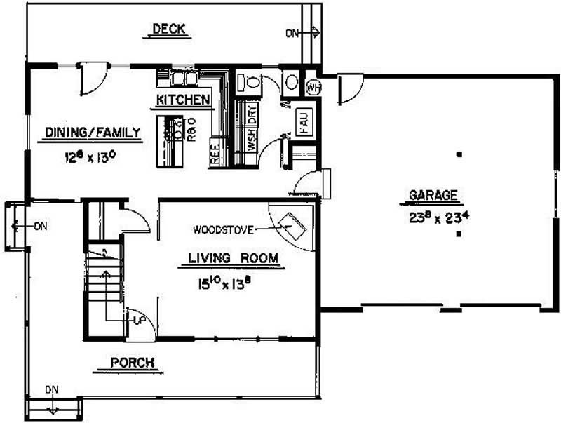 Floor Plan First Story of Contemporary Plan #145-1747