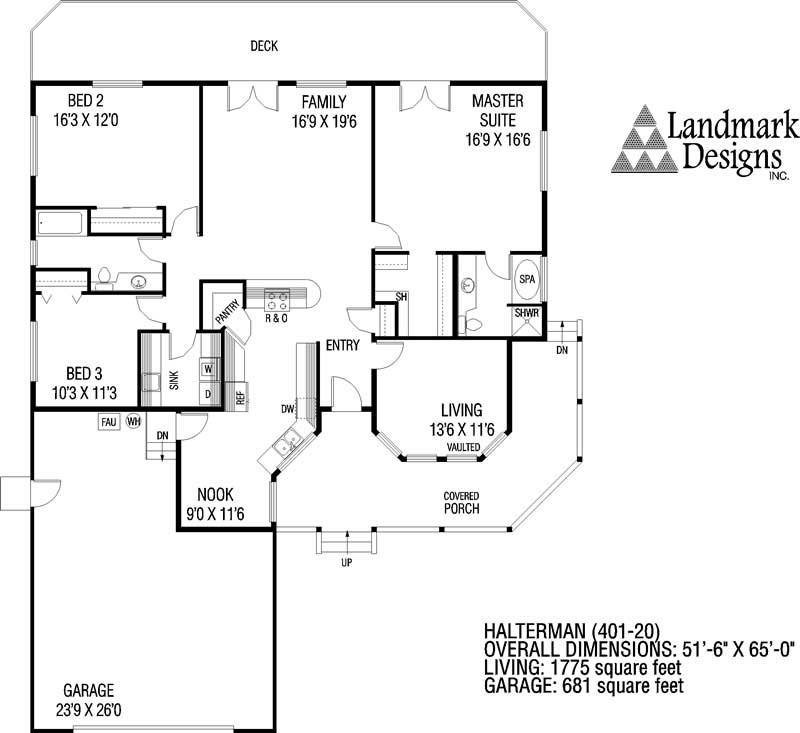Floor Plan First Story of Plan #145-1754