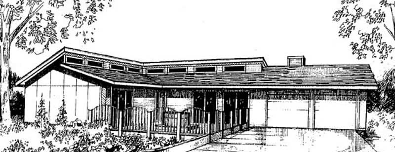 Front view of Contemporary home (ThePlanCollection: House Plan #145-1760)