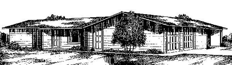 Front view of Duplex/Multi-Family home (ThePlanCollection: House Plan #145-1761)