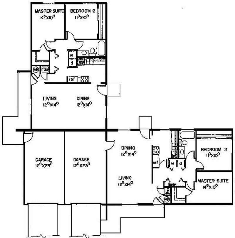 Floor Plan First Story of Multi-Unit Plan #145-1761