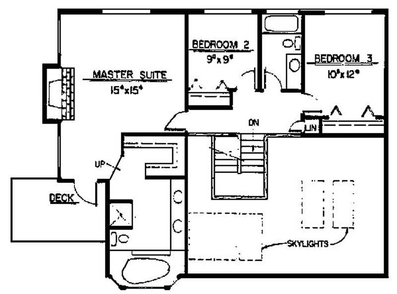 Floor Plan Second Story of Farmhouse Plan #145-1763