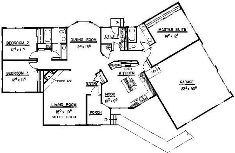 Floor Plan First Story of Contemporary Plan #145-1764