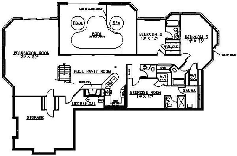 Floor Plan Third Story of Luxury Plan #145-1766
