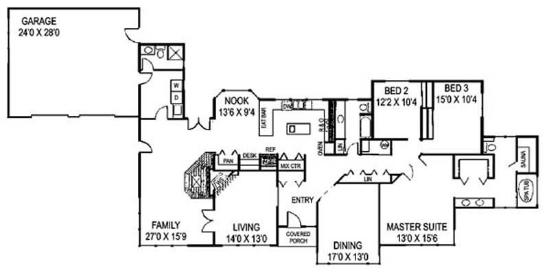 Floor Plan First Story of Contemporary Plan #145-1767