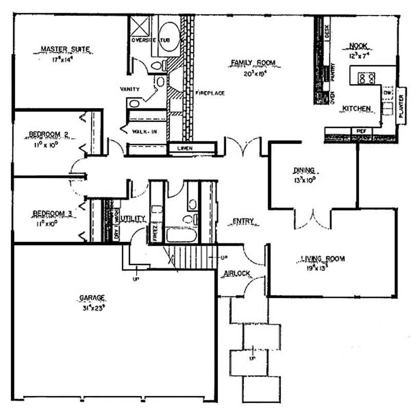Floor Plan First Story of Contemporary Plan #145-1768
