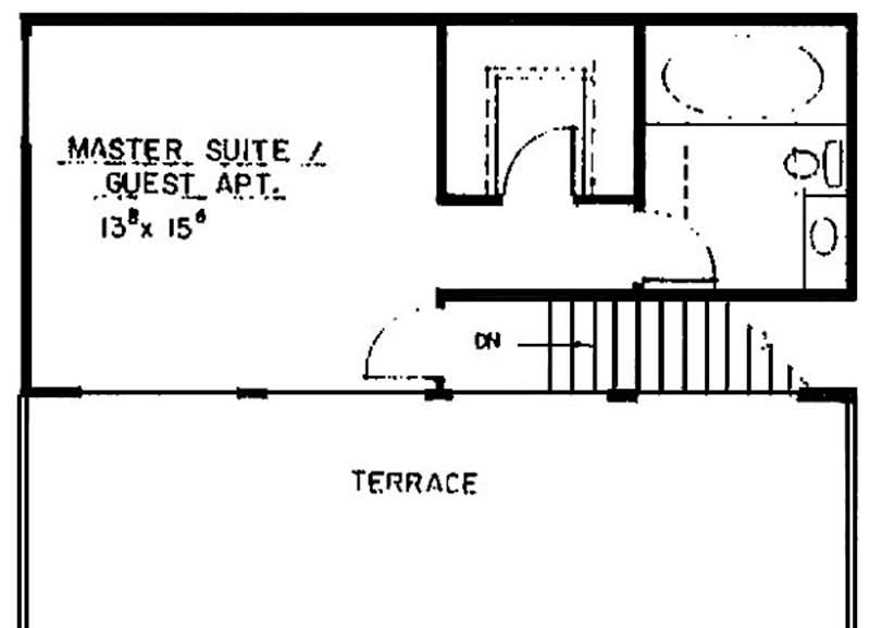 Floor Plan Second Story of Contemporary Plan #145-1768