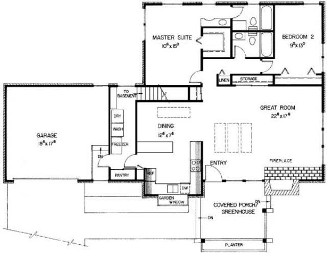 Floor Plan First Story of Contemporary Plan #145-1770