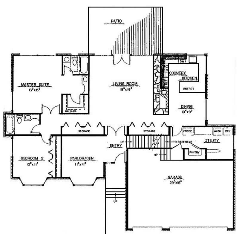 Floor Plan First Story of Contemporary Plan #145-1777