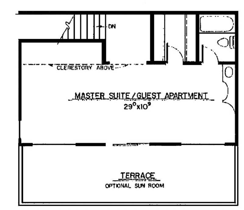 Floor Plan Second Story of Contemporary Plan #145-1777