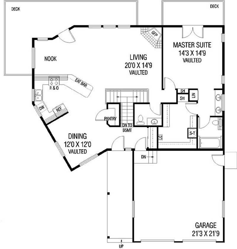 Floor Plan First Story of Country Plan #145-1779