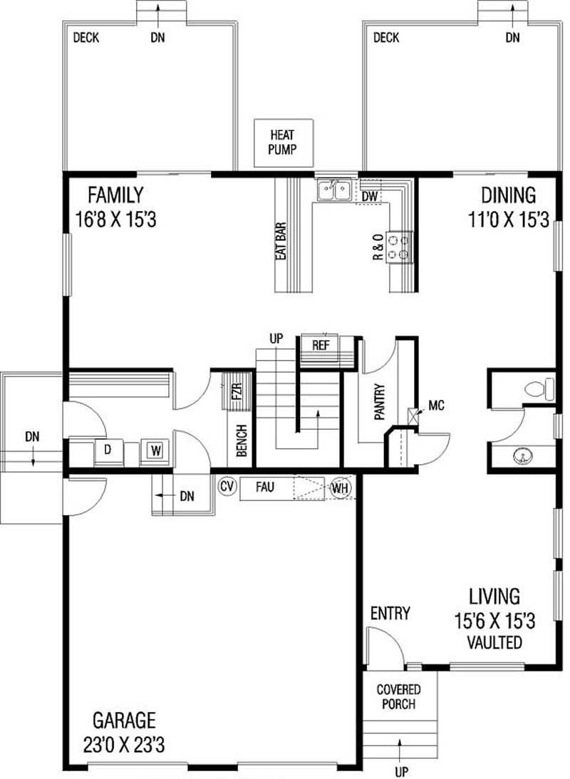 Floor Plan First Story of Contemporary Plan #145-1780