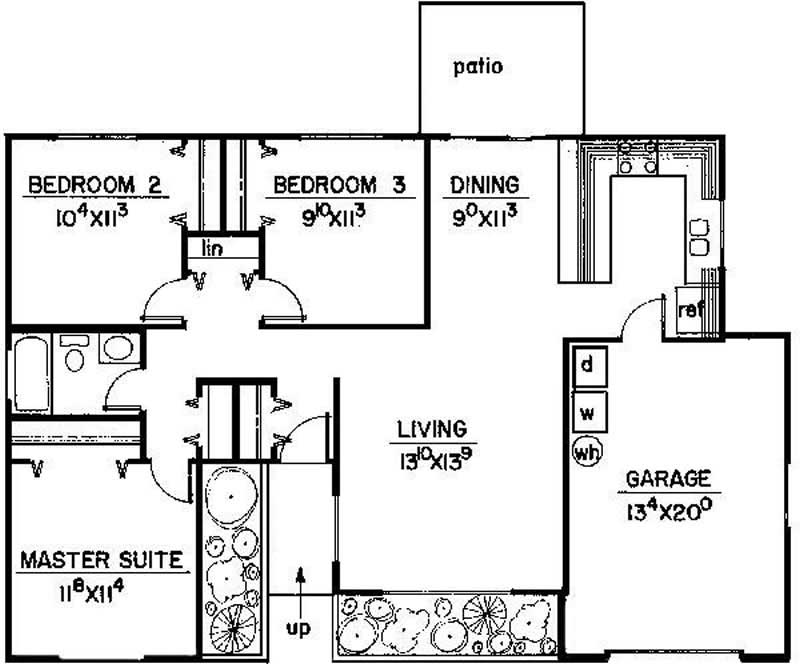 Floor Plan First Story of Small House Plans #145-1786