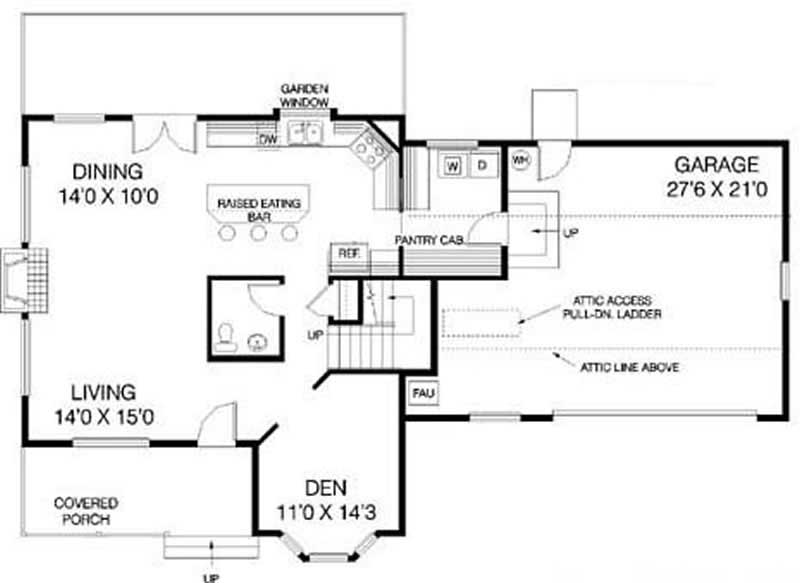Floor Plan First Story of Country Plan #145-1790
