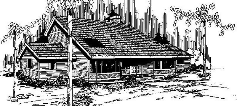 Front view of Contemporary home (ThePlanCollection: House Plan #145-1792)