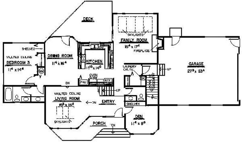 Floor Plan First Story of Contemporary Plan #145-1792