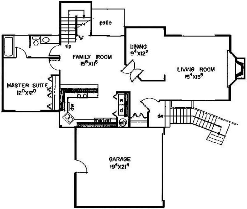 Floor Plan First Story of Contemporary Plan #145-1797