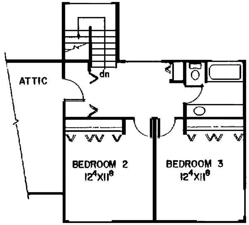 Floor Plan Second Story of Contemporary Plan #145-1797