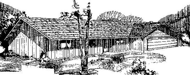 Front view of Small House Plans home (ThePlanCollection: House Plan #145-1799)