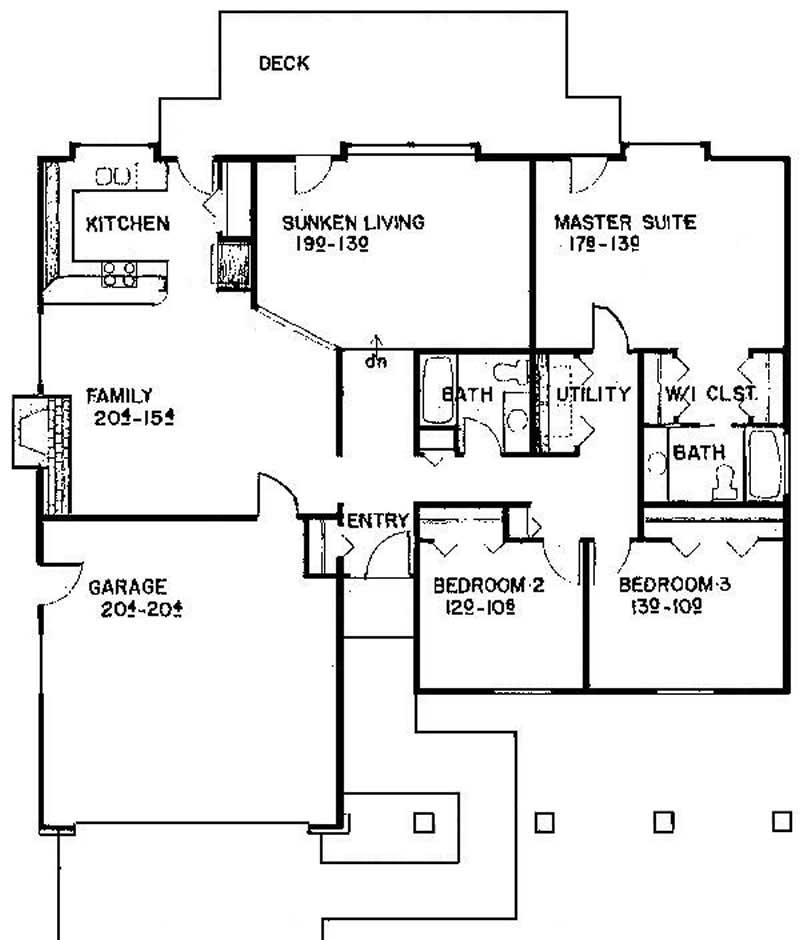 Floor Plan First Story of Country Plan #145-1806