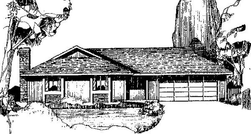 Front view of Contemporary home (ThePlanCollection: House Plan #145-1808)