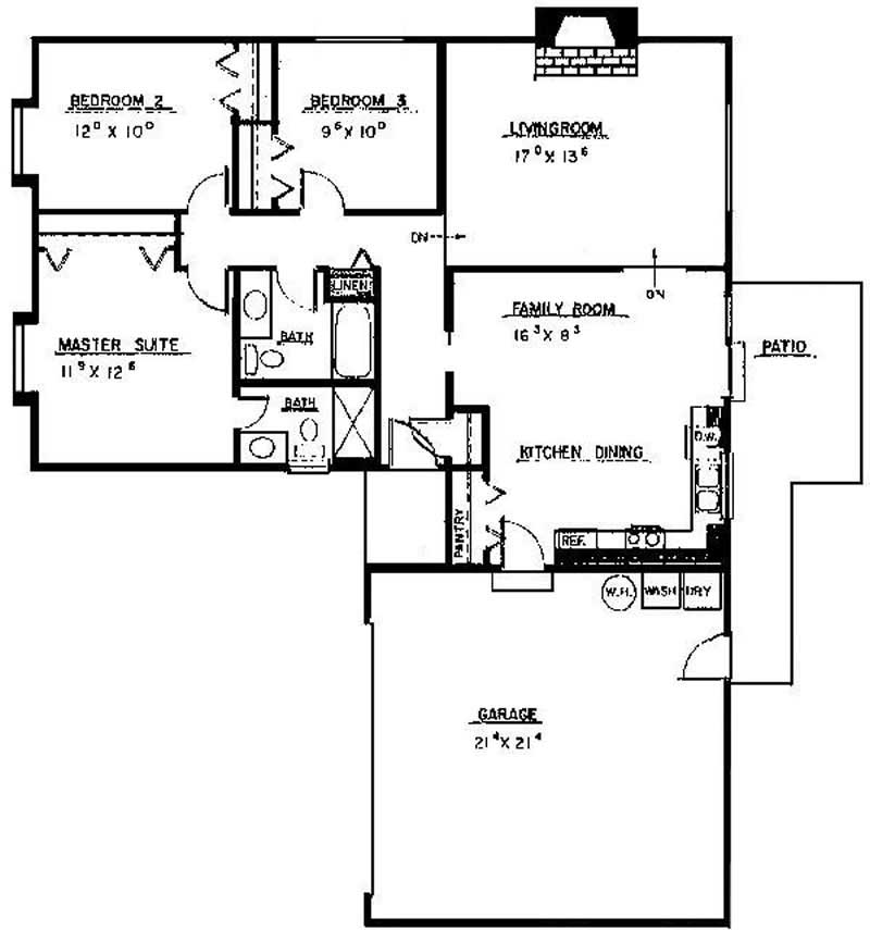 Floor Plan First Story of Contemporary Plan #145-1808