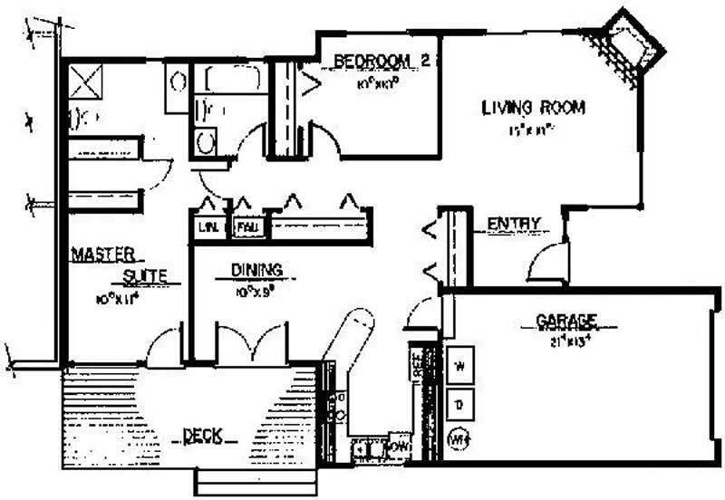 Floor Plan Second Story of Multi-Unit Plan #145-1809