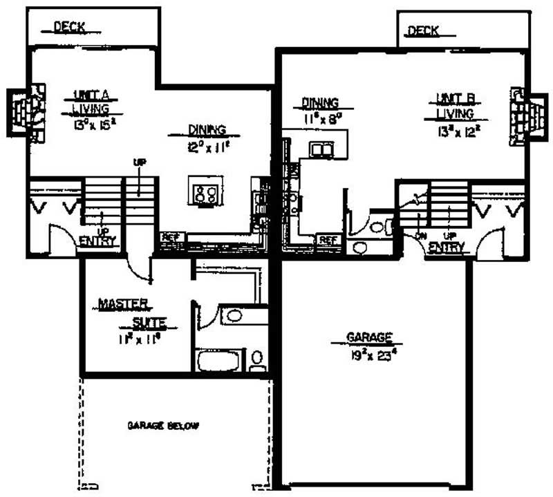 Floor Plan First Story of Multi-Unit Plan #145-1810