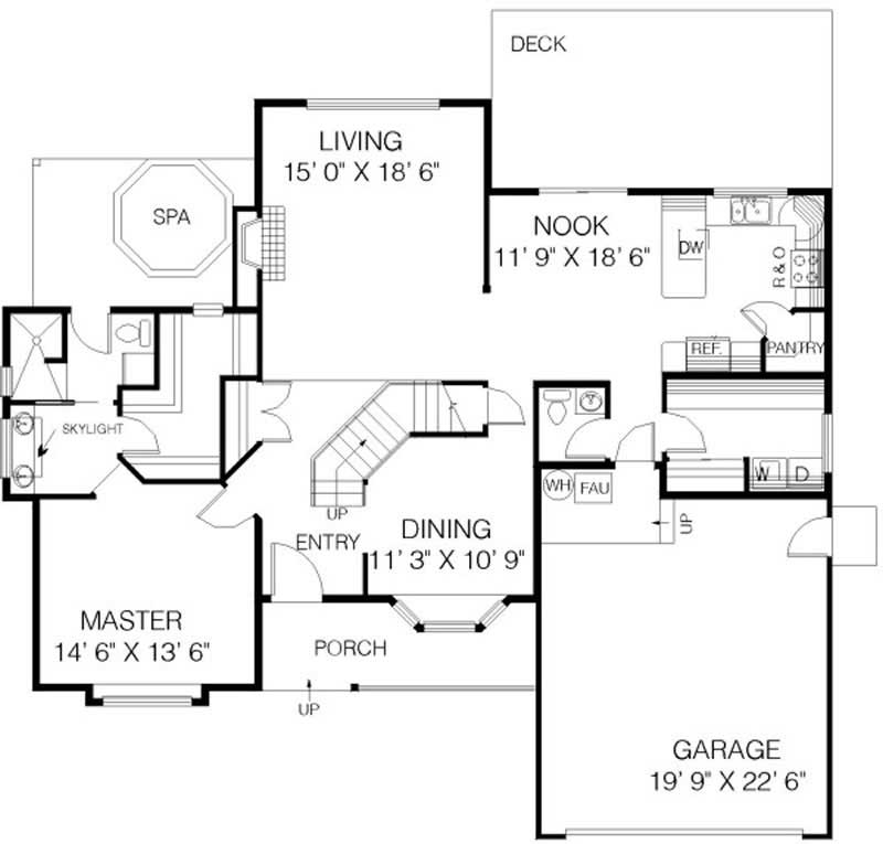 Floor Plan First Story of Contemporary Plan #145-1812