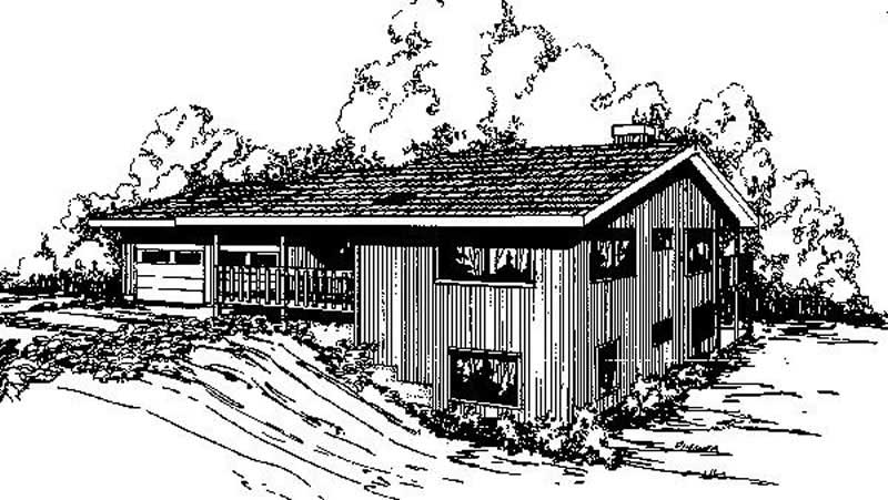Front view of Traditional home (ThePlanCollection: House Plan #145-1813)