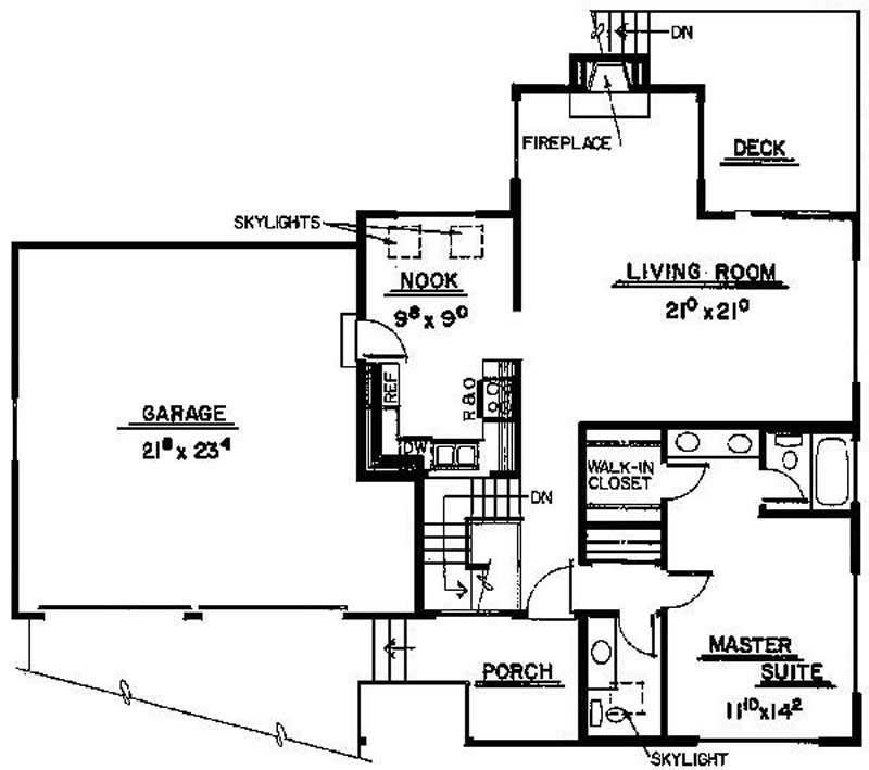 Floor Plan First Story of Traditional Plan #145-1813
