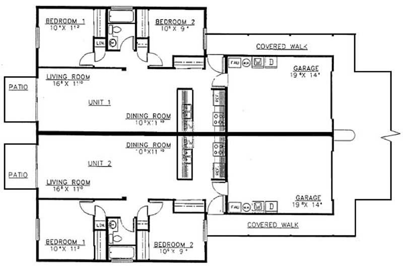 Floor Plan First Story of Multi-Unit Plan #145-1815