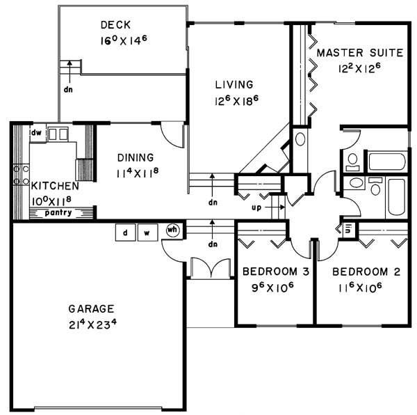 Floor Plan First Story of Small House Plans #145-1816