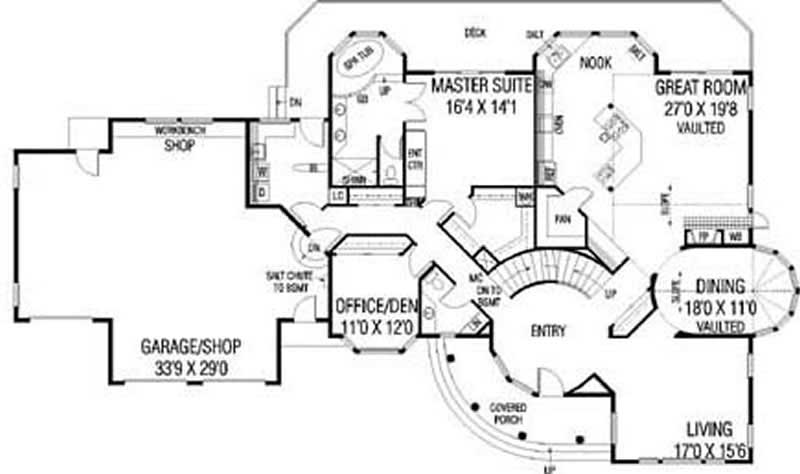 Floor Plan First Story of Contemporary Plan #145-1819