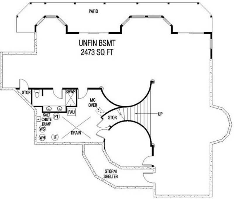 Floor Plan Basement of Contemporary Plan #145-1819