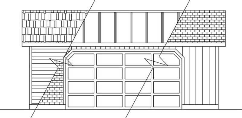 Front view of Garage home (ThePlanCollection: House Plan #145-1823)