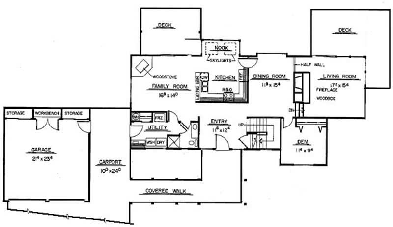 Floor Plan First Story of Contemporary Plan #145-1824