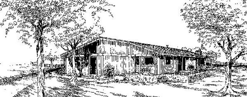 Front view of Contemporary home (ThePlanCollection: House Plan #145-1829)