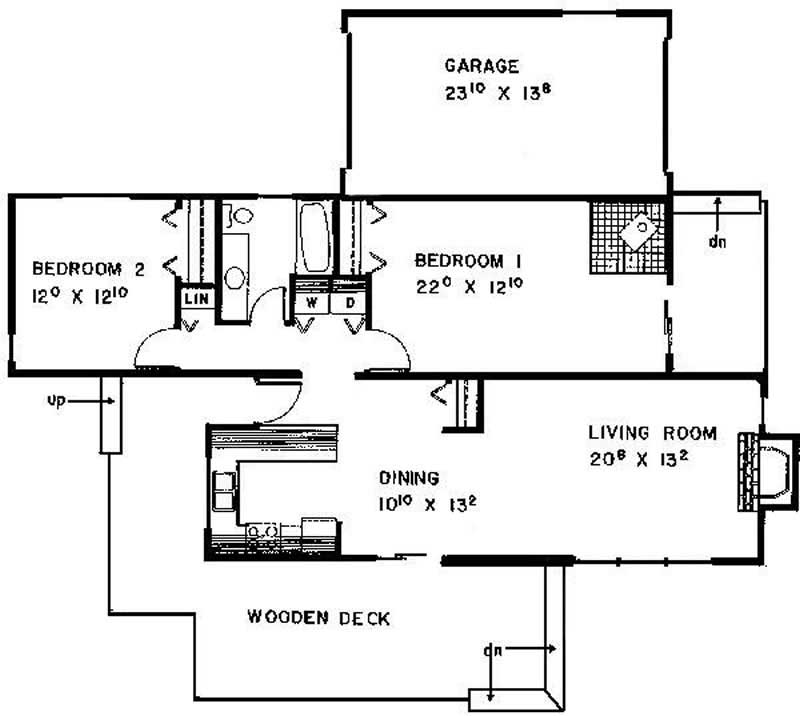 Floor Plan First Story of Contemporary Plan #145-1829