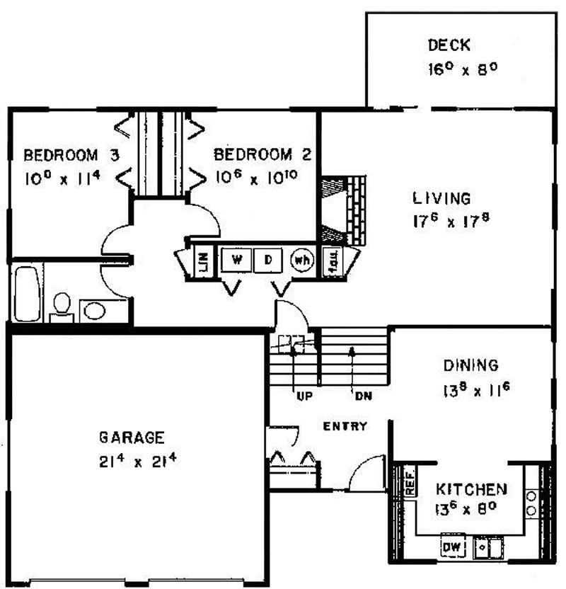 Floor Plan First Story of Small House Plans #145-1831