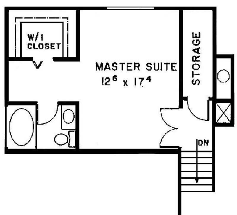 Floor Plan Second Story of Small House Plans #145-1831