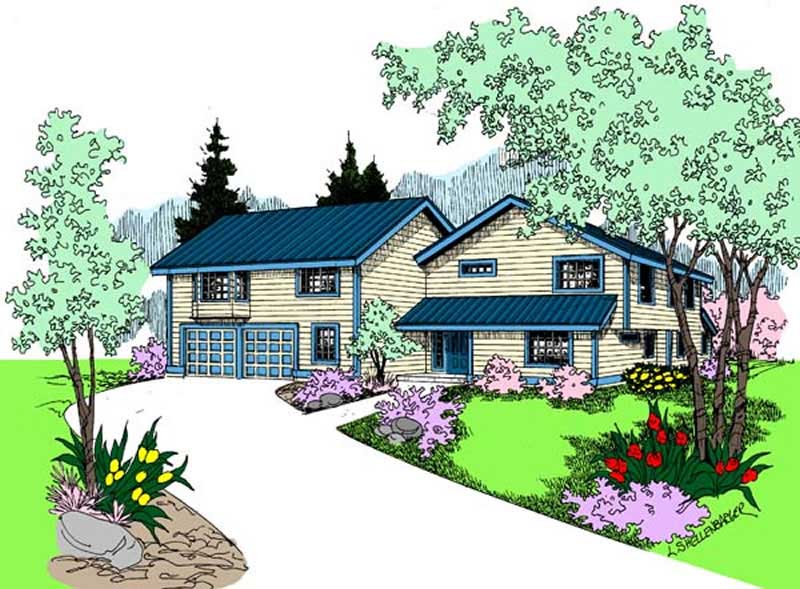 Front view of Contemporary home (ThePlanCollection: House Plan #145-1832)