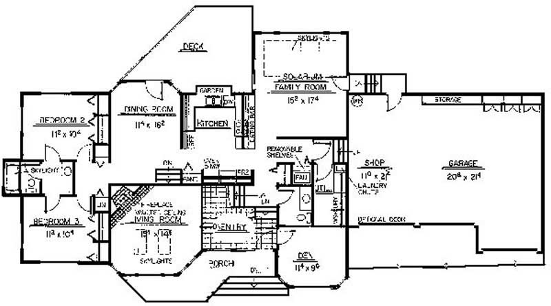 Floor Plan First Story of Contemporary Plan #145-1833