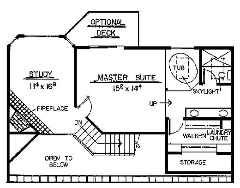 Floor Plan Second Story of Contemporary Plan #145-1833