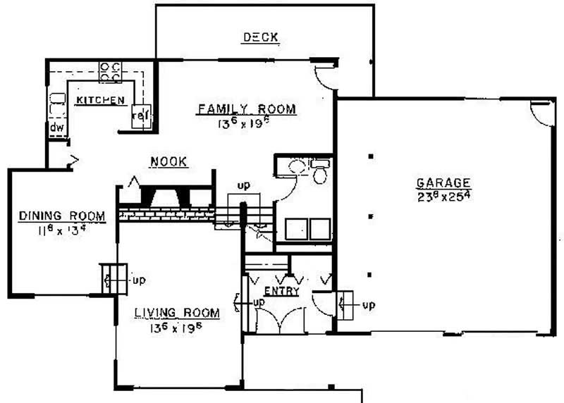 Floor Plan First Story of Contemporary Plan #145-1837