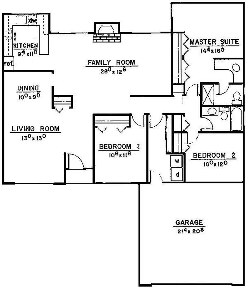 Floor Plan First Story of Transitional Plan #145-1839